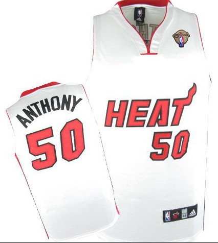 NBA Miami Heat 50 Joel Anthony Authentic White Jersey